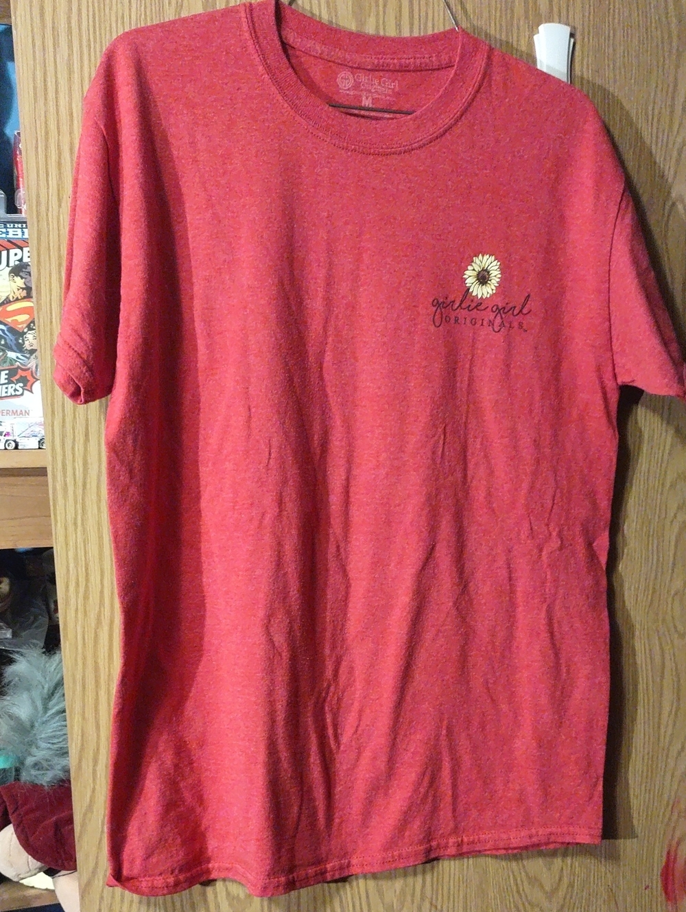 Girlie Girl Originals Red Short-Sleeve Tee with Sunflower Chest Detail